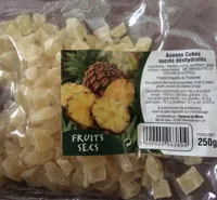 Ananas cubes sucrés déshydratés