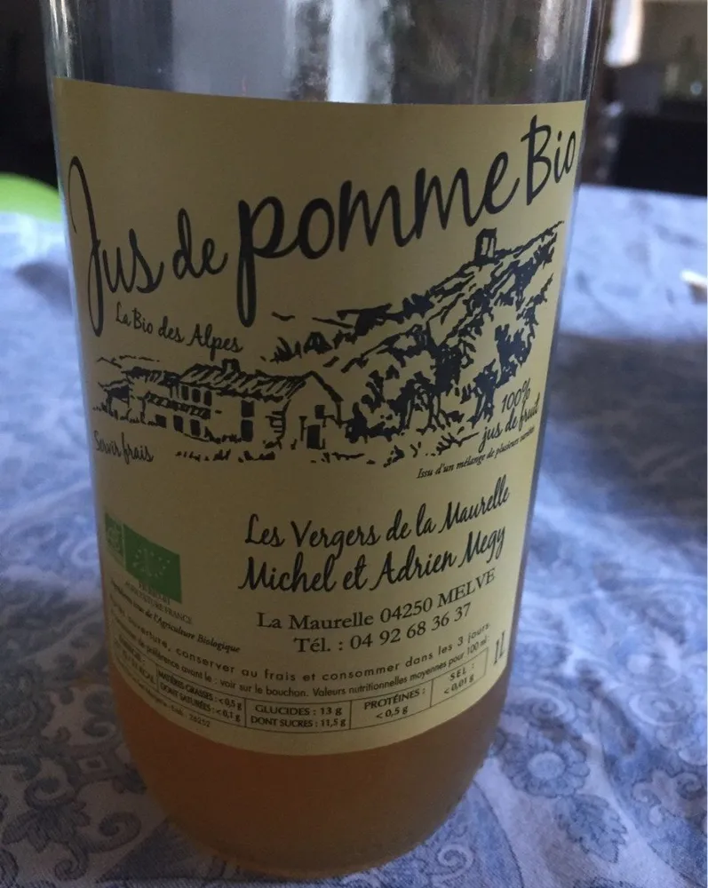 Jus de pomme bio