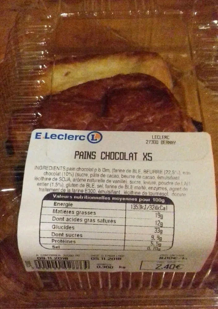 Pains chocolat  X 5