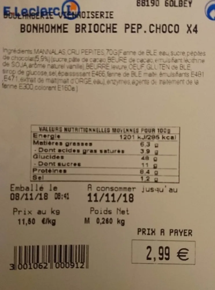 Mannele Pépites de Chocolat