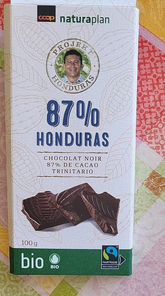 Coop   natura plan chocolat Honduras 87 pour cent