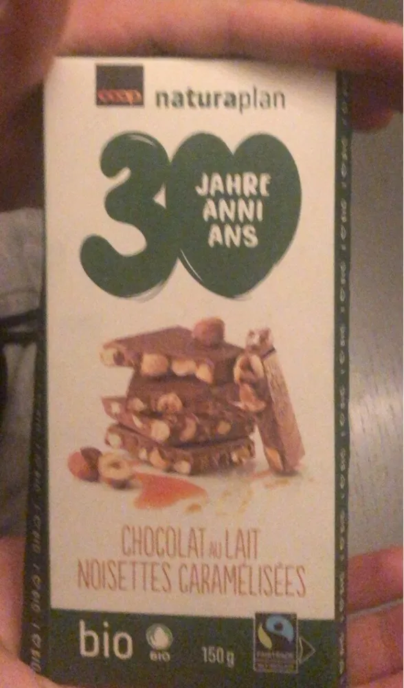 Chocolat au lait,m noisettes  caramélisées