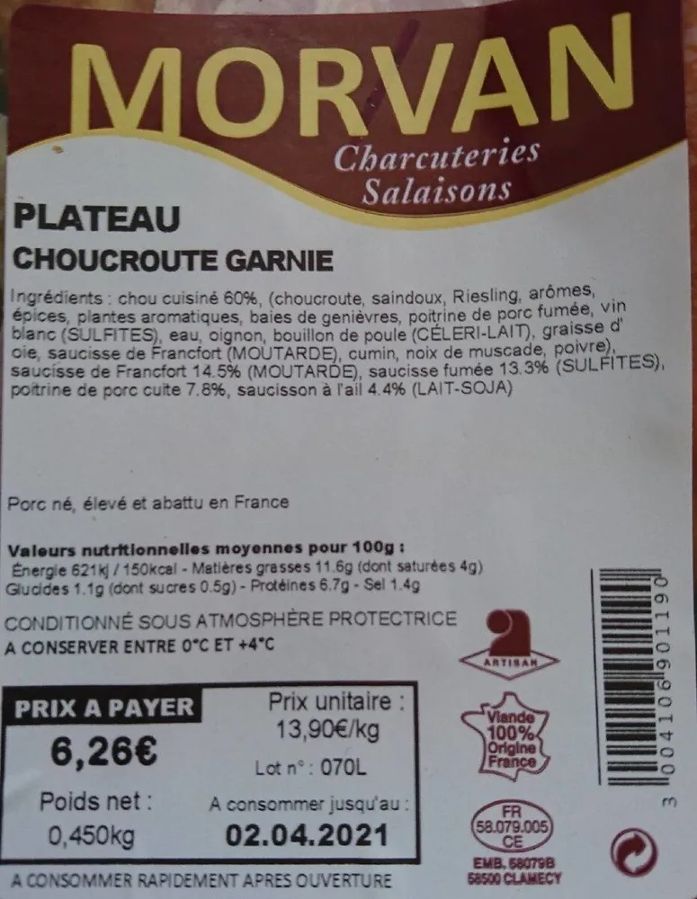 Plateau Choucroute Garnie