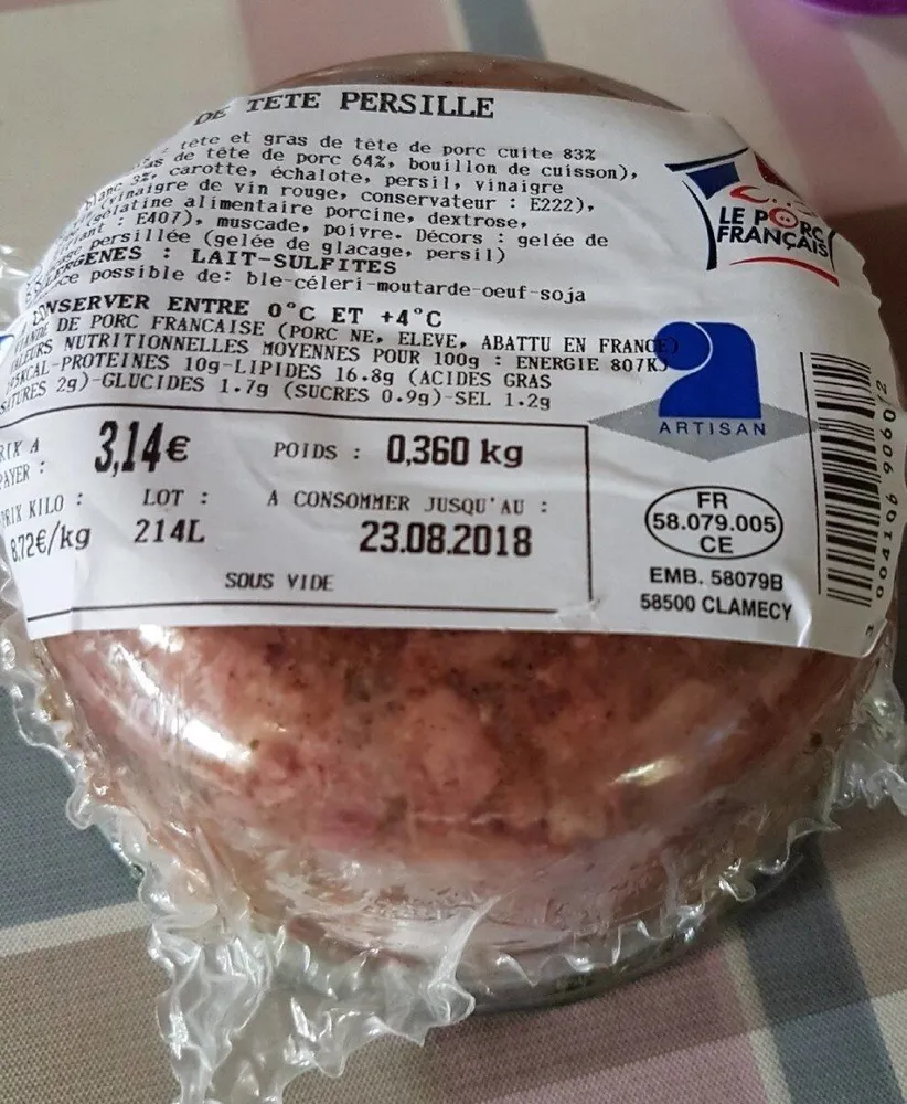 Payé de tête persillé