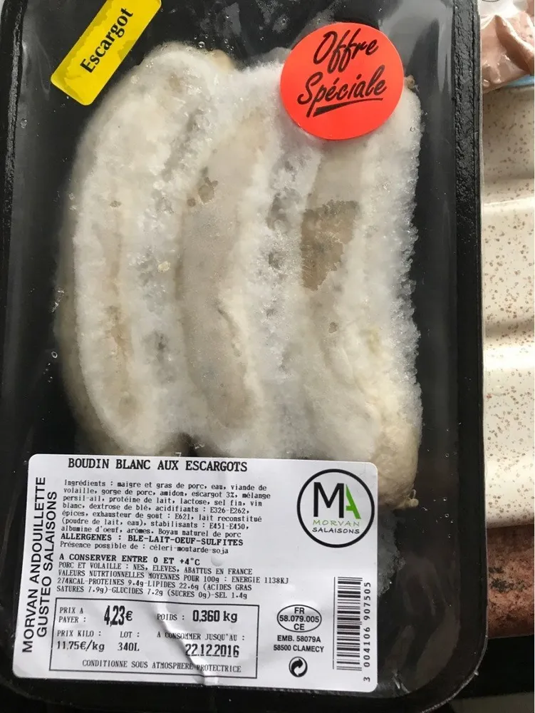 Boudin blanc aux escargots