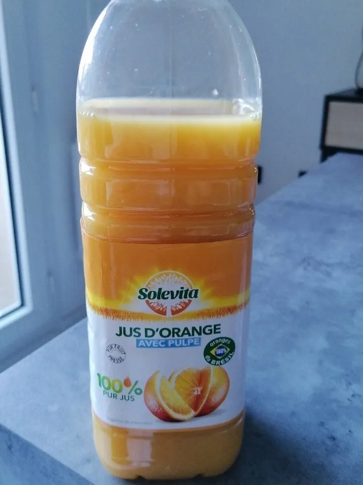 Jus d orange avec pulpe