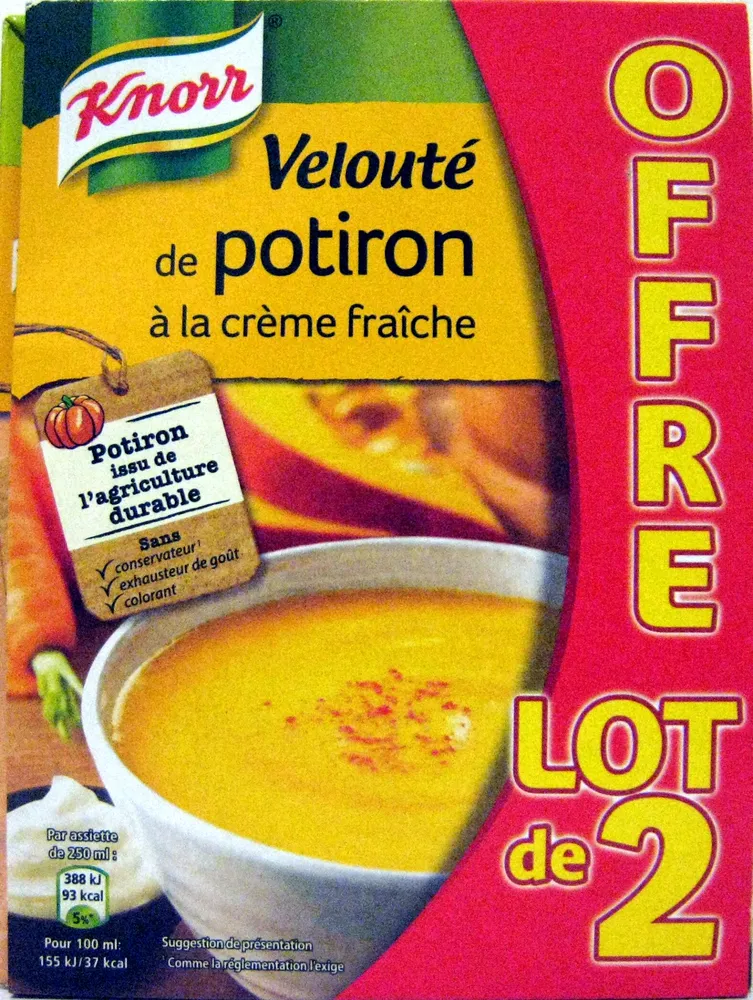Velouté de potiron à la crème fraîche (lot de 2)