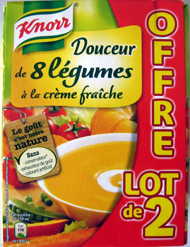 Douceur de 8 légumes à la crème fraîche (lot de 2)
