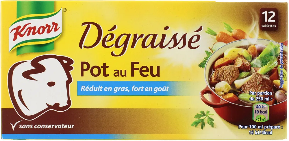 Knorr Bouillon Cubes Pot-au-Feu Dégraissé 12 Cubes