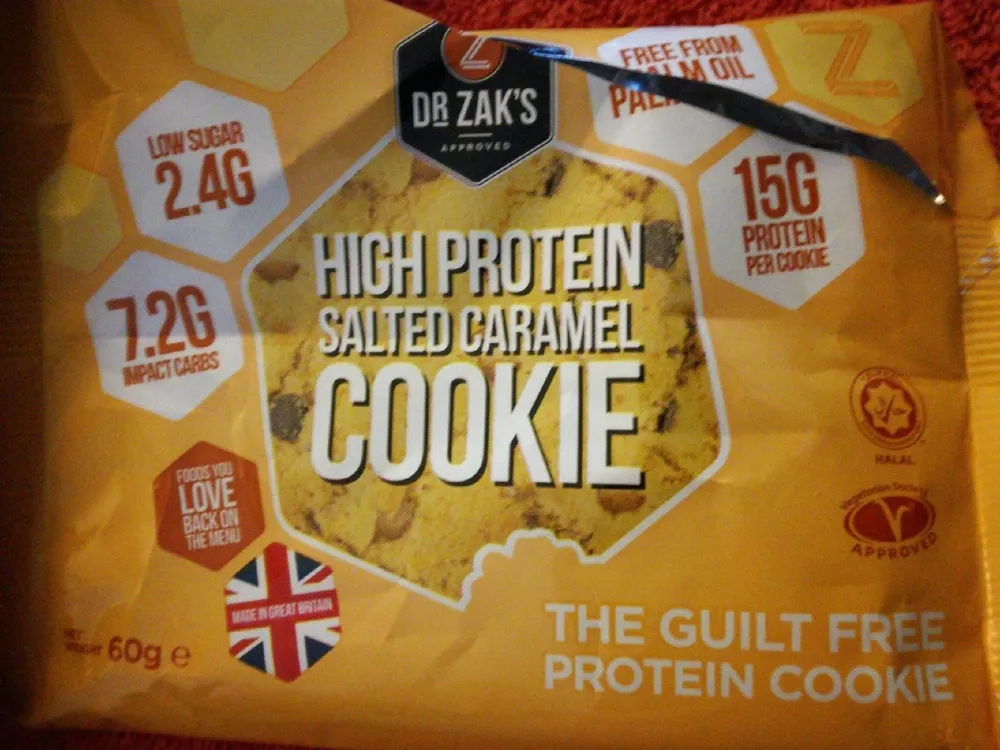 High protein salted caramel cookie