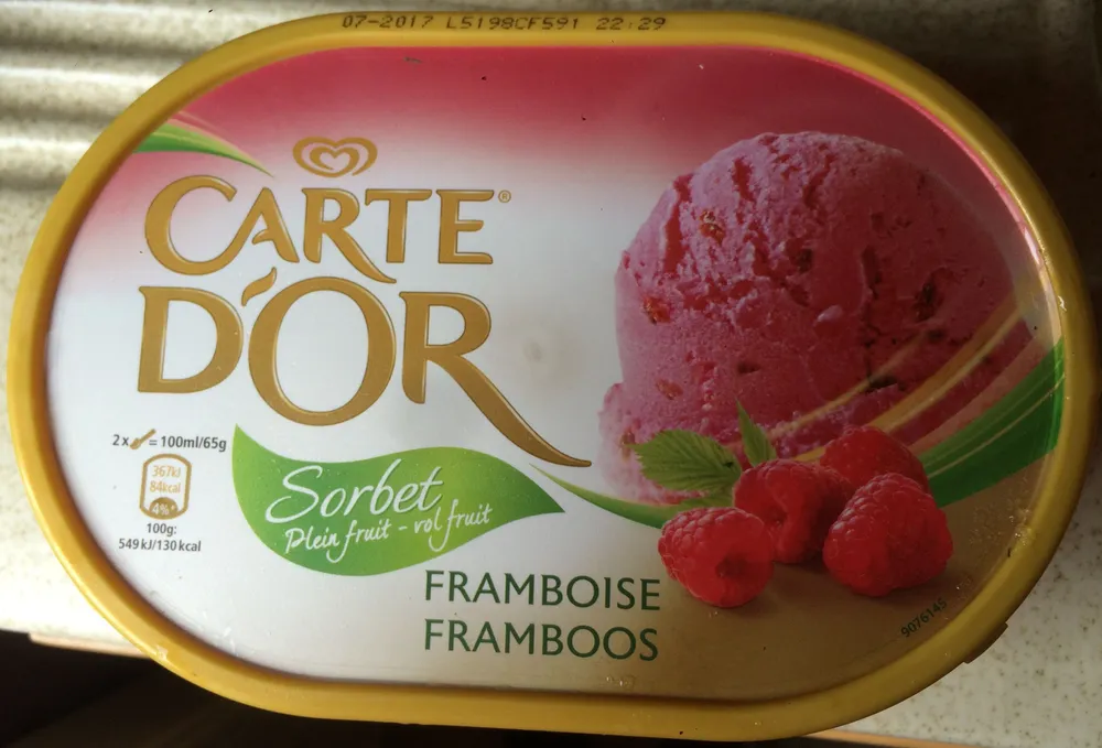 Sorbet framboise plein fruit