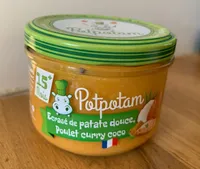 Ecrasé de patate douce, poulet curry coco