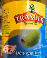 Olives vertes dénoyautées -25% de sel