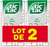 Bonbons tic tac goût menthe 2x49g