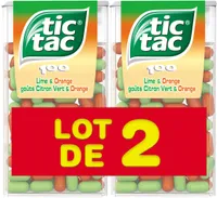 Bonbons tic tac goûts orange-citron vert 2x49g