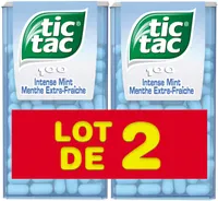 Bonbons tic tac goût menthe extra fraiche 2x49g