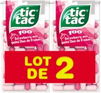 Bonbons tic tac goûts duo de fraises 2x49g