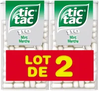 Bonbons tic tac goût menthe 2x54g