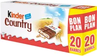 KINDER COUNTRY BARRE DE CEREALES ENROBEE DE CHOCOLAT 2x10 BARRES