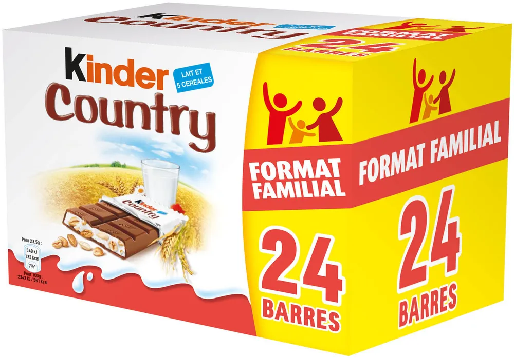 Barres chocolat au lait et cereales