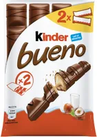 Kinder bueno gaufrettes enrobees de chocolat 2 x2 barres