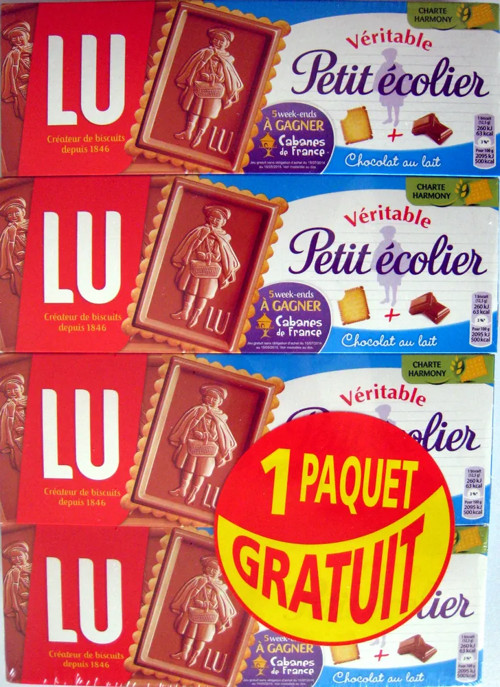 Véritable Petit écolier Chocolat au lait (lot de 4 x 150 g) LU