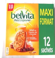 BelVita Petit Déjeuner Miel et Pépites de Chocolat & 5 céréales complètes