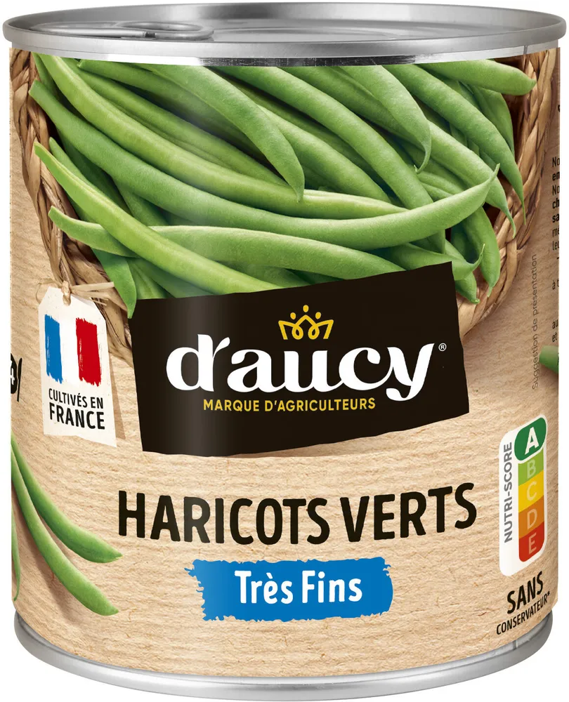 Haricots verts très fins d'aucy 440g
