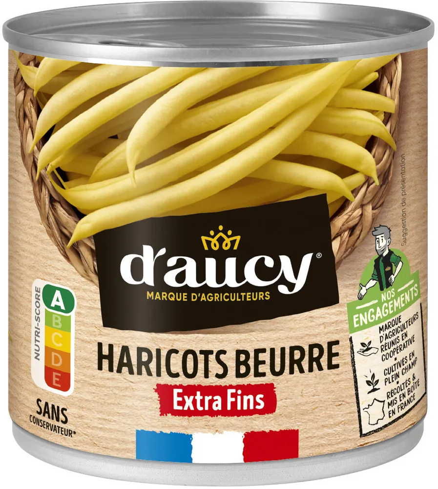 Haricots beurre extra fins d'aucy 220g