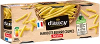 Haricots beurre extra fins coupés d'aucy cart.3x110g