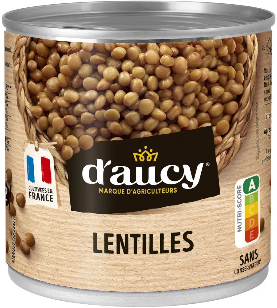Lentilles préparées Cultivés en France d'aucy 265g