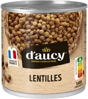 Lentilles préparées Cultivés en France d'aucy 265g