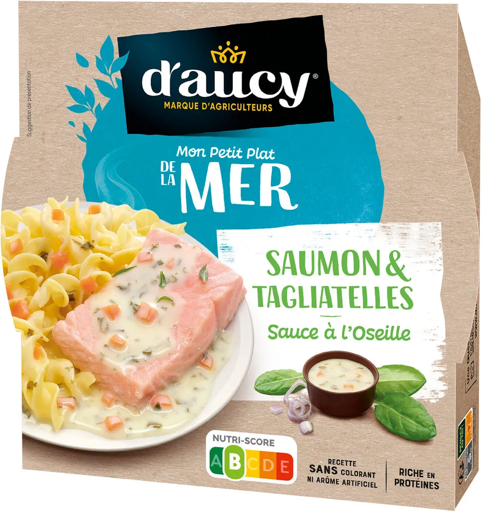 Saumon et tagliatelles sauce à l'oseille Plat de la mer d'aucy 300g