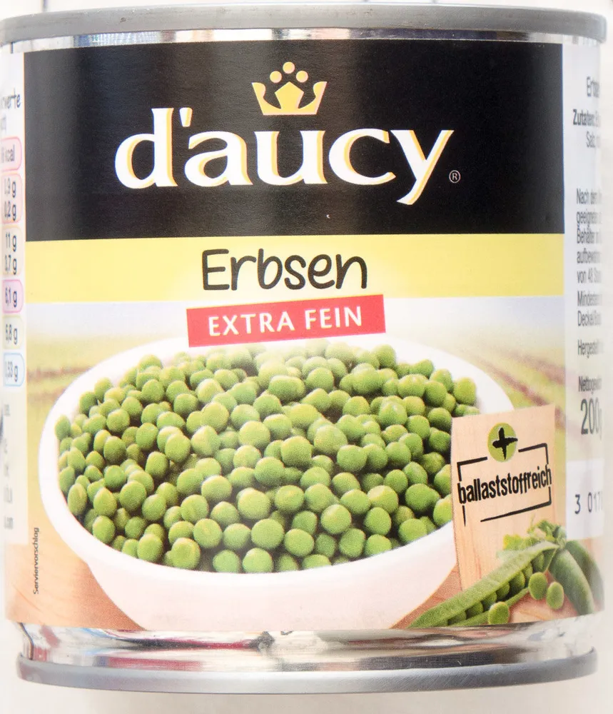 Erbsen extra fein