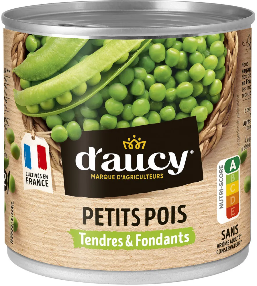 Petits pois tendres et fondants d'aucy 280g