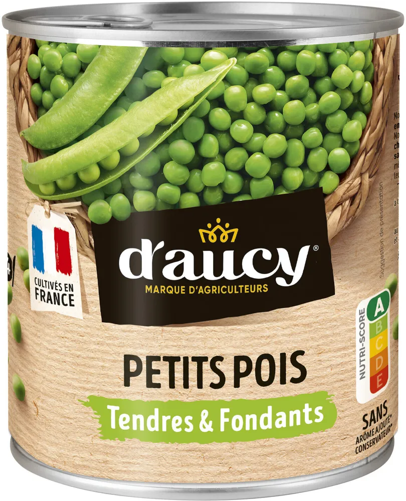 Petits pois tendres et fondants d'aucy 560g