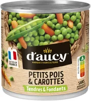 Petits pois Carottes tendres et fondants d'aucy 265g