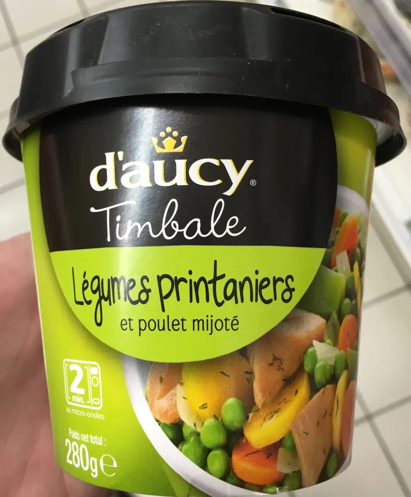 Timbale Légumes printaniers et poulet mijoté