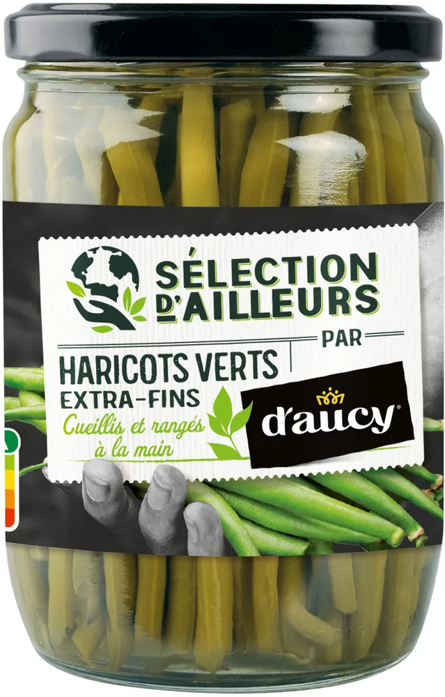 Haricots verts ext.fins cueillis rangés main Sél.ailleurs d'aucy 280g