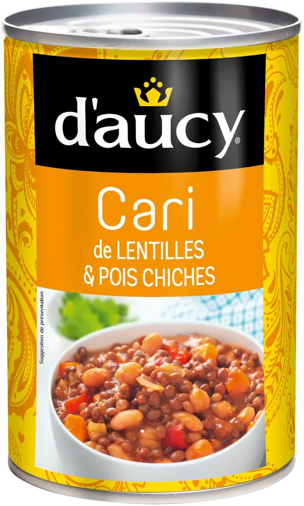 400g cari lentilles pois chiches d 'aucy