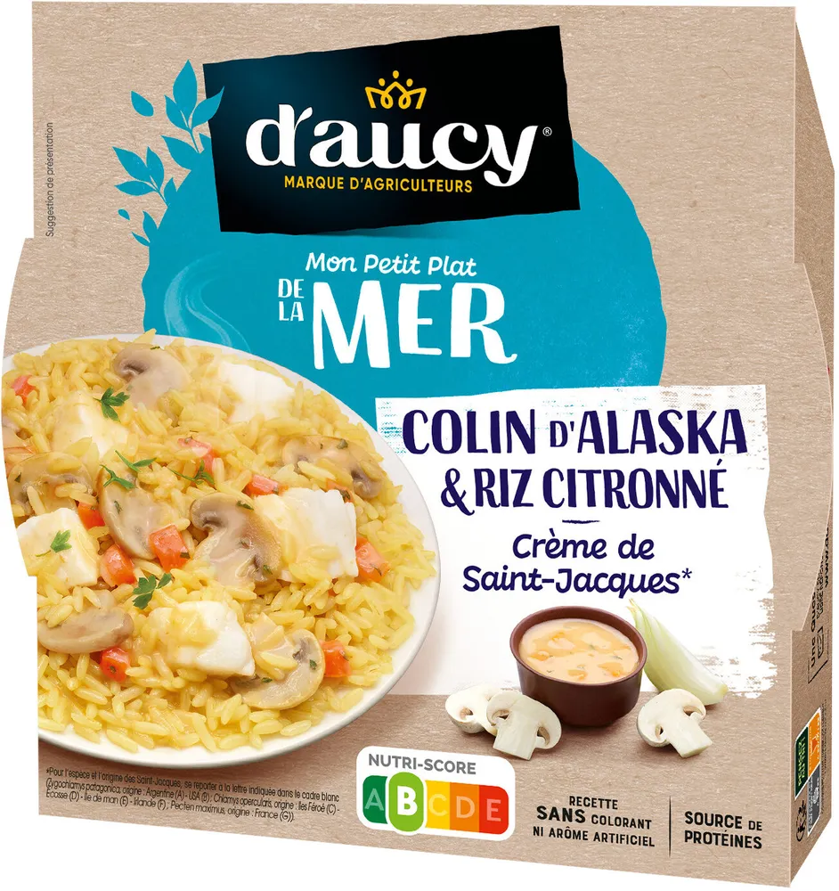 Colin Alaska Riz citronné Crème St.Jacques Plat de la mer d'aucy 280g