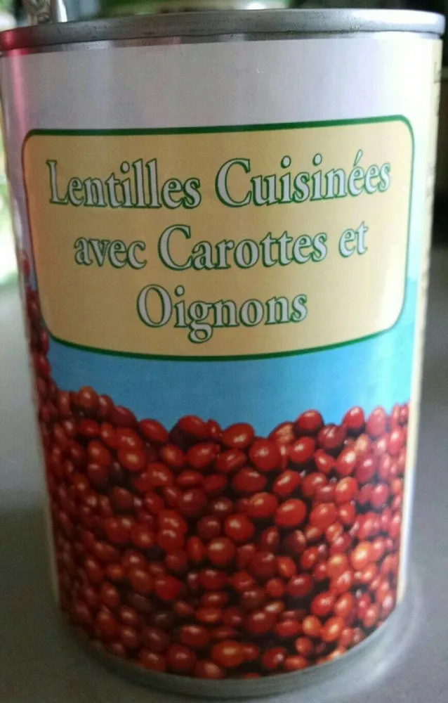 Lentilles cuisinées avec carottes et oignons