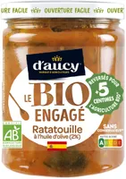 Ratatouille cuisinée huile olive sans sel ajout.Bio engagé d'aucy 530g