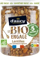 Lentilles vertes cuisinées sans sel ajouté Bio engagé d'aucy 530g