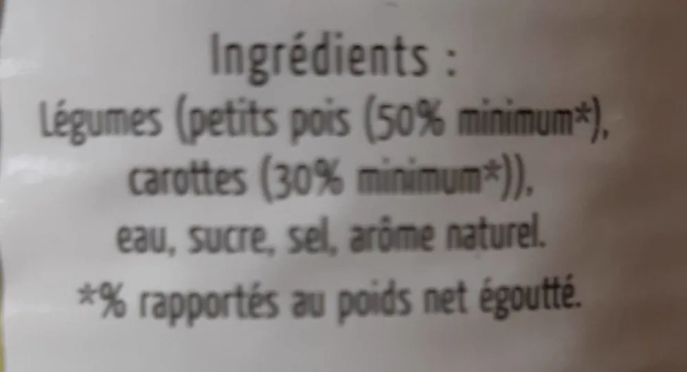 Petit pois et jeune  carotte
