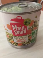 Petits pois et carottes rondelles