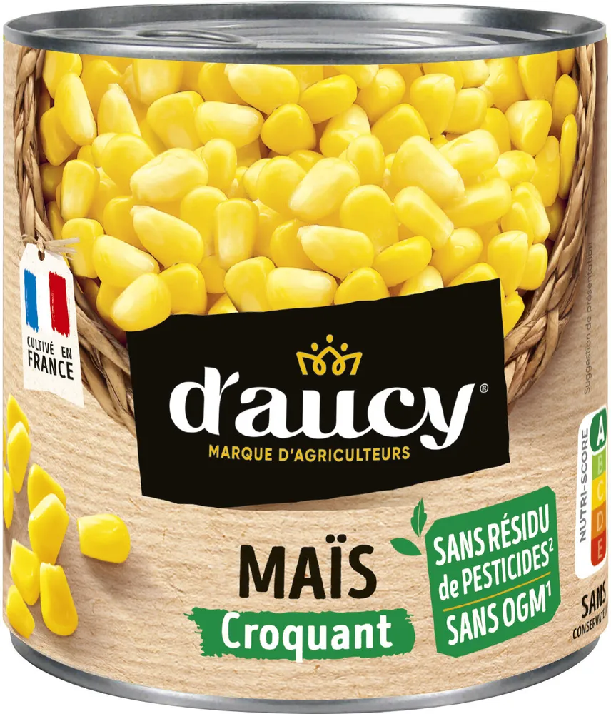Maïs croquant Sans résidu de pesticides d'aucy 285g