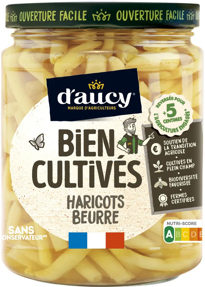 Haricots beurre HVE Bien cultivés d'aucy 290g