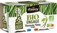 Haricots verts coupés Bio engagé d'aucy cart.2x110g