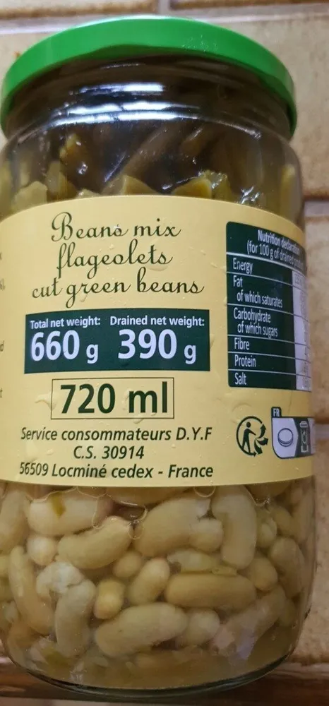 Beans mixte flageolets